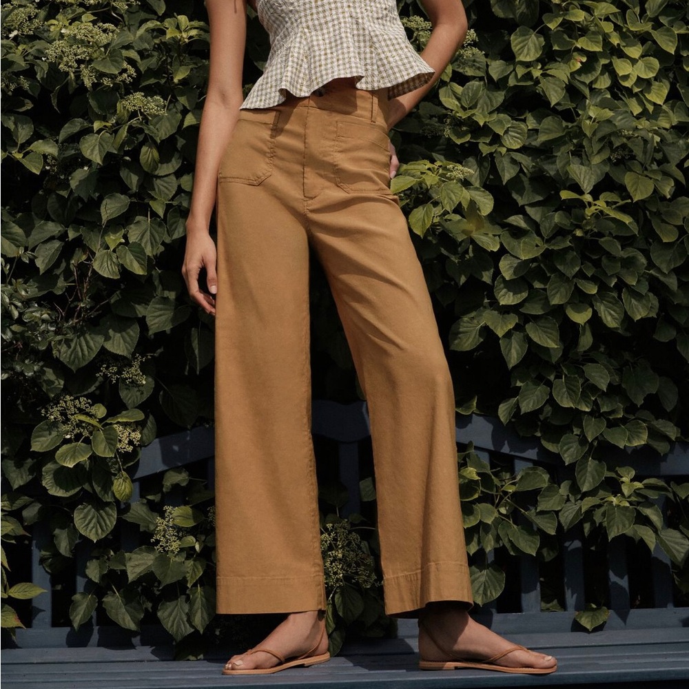 Anthropologie Maeve Colette Cropped Wide-Leg Pants